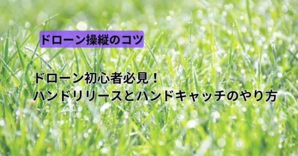 ドローン初心者必見！ハンドリリースとハンドキャッチのやり方