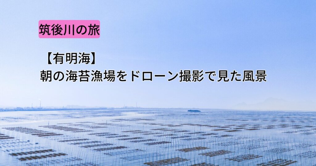 【有明海】朝の海苔漁場をドローン撮影で見た風景